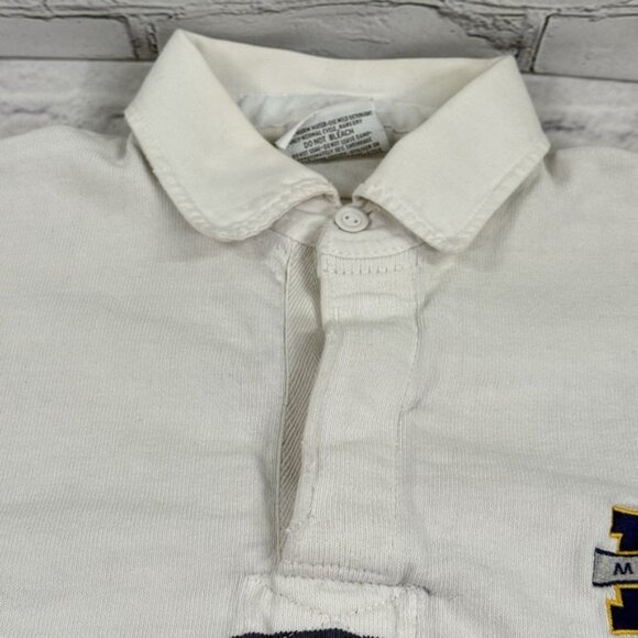 Vintage Michigan Wolverines Barbarian Rugby Polo Shirt Men L Striped Rare - Picture 9 of 16